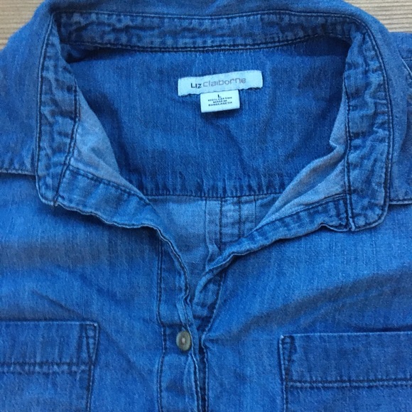 Vintage Liz Claiborne Denim Blouse - Picture 4 of 6